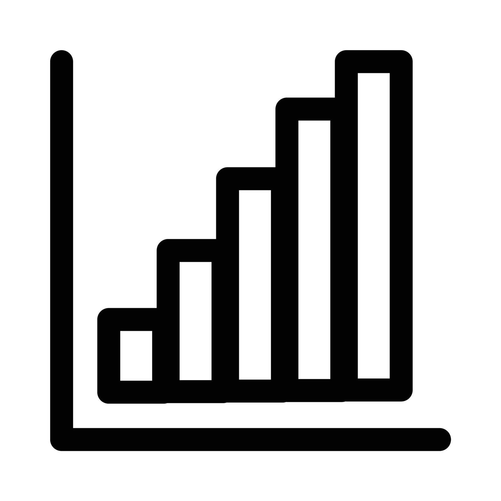 Home 3 bar chart icon for visualizing data in graphical form vector 1